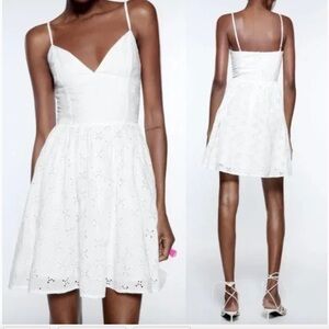 Zara White Eyelet Mini Dress